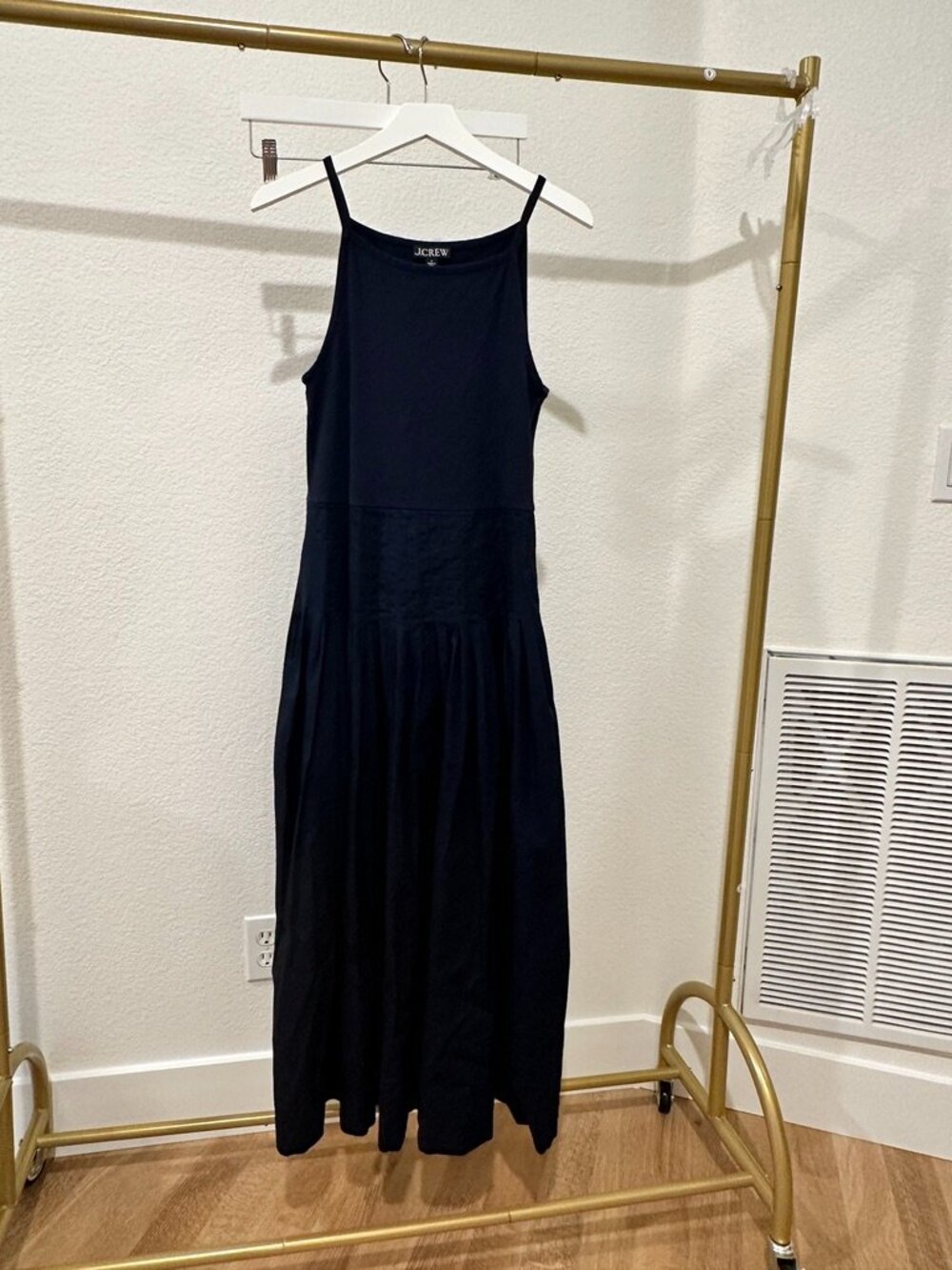 Navy Blue Pleated Sun Dress